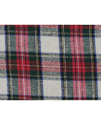 Raw Silk Noile Tartan, White