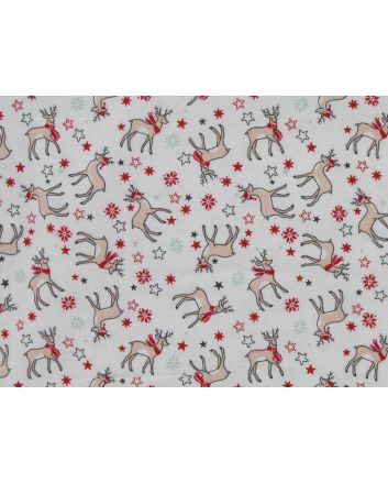 Reindeer Scarf Christmas Brushed Cotton Winceyette