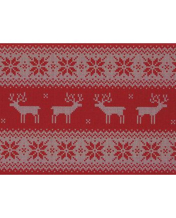 Reindeer Snowflake Christmas Knit Cotton Print