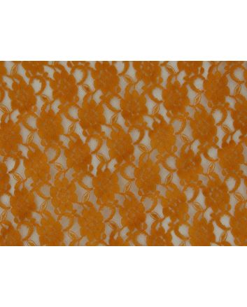 Repeating Rose Nylon Lace, Mustard