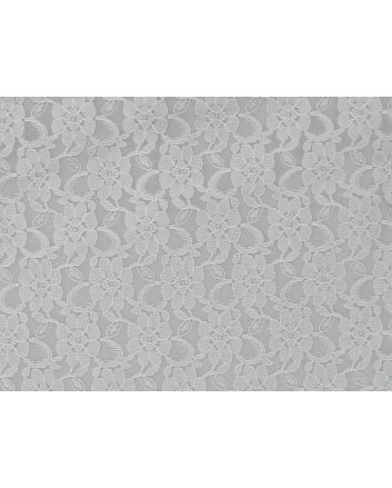 Repeating Rose Nylon Lace, White