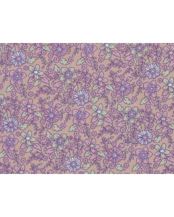 Retro Floral Polycotton, Peach