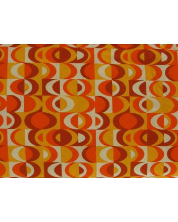 Retro Geometric Printed Cotton Needlecord