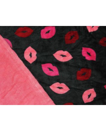 Reversible Ultra Soft Cuddle Fleece Lips, Grey