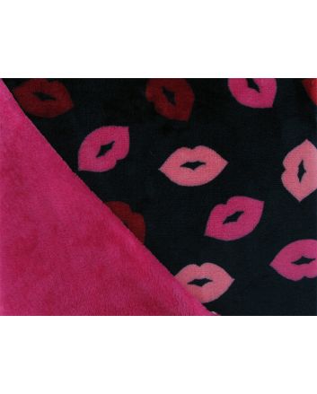 Reversible Ultra Soft Cuddle Fleece Lips, Navy