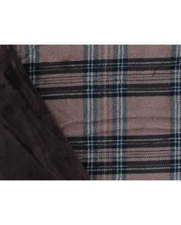Reversible Ultra Soft Cuddle Fleece Tartan, Brown