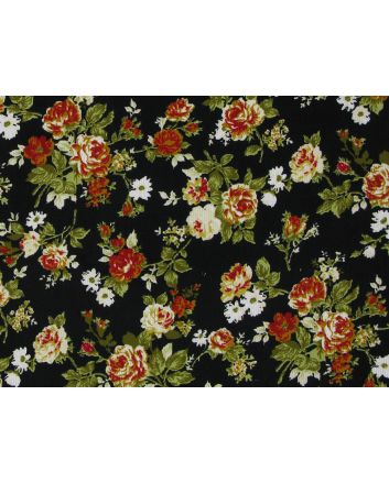 Rose Bunch Printed Needlecord, Beige Rose