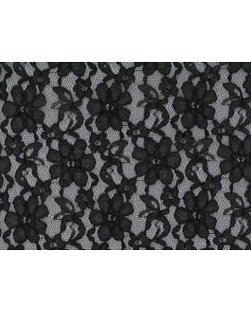 Rose Garden Corded Lace, Black
