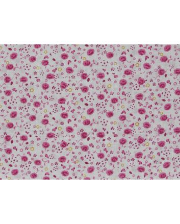 Rose Hearts Cotton Print, Dusky Pink