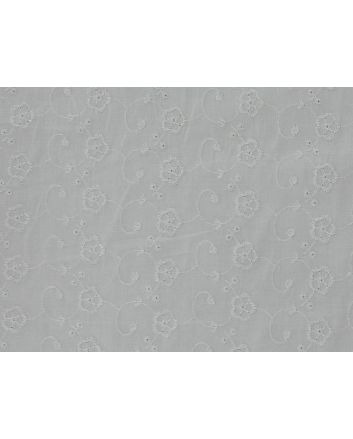 Rose Swirl Embroidered Anglaise, Ivory