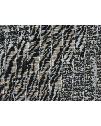 Ruffled Viscose Jersey - Black and Cream
