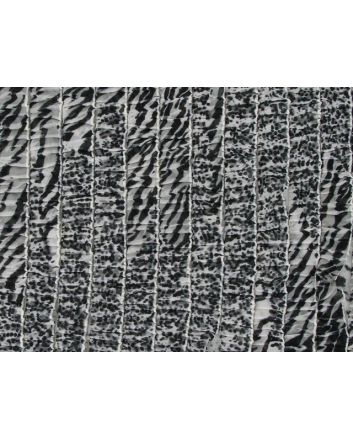 Ruffled Viscose Jersey - Black and White