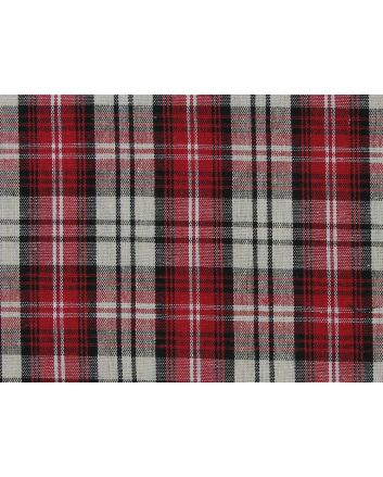 Rustic Touch Woven Cotton Tartan, Garnet