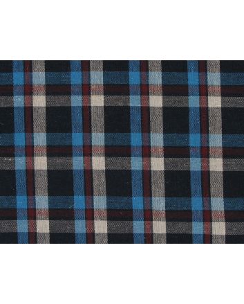 Rustic Touch Woven Cotton Tartan, Navy