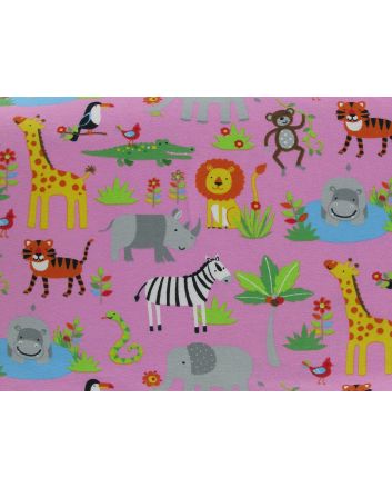 Safari Fun Cotton Jersey, Pink
