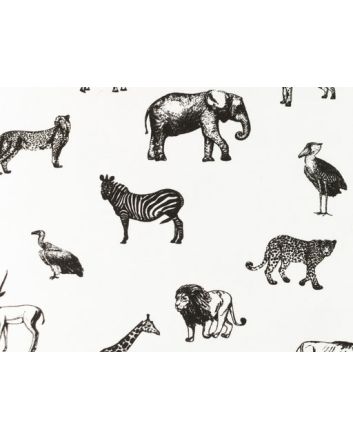 Safari Sketch Cotton Jersey, White