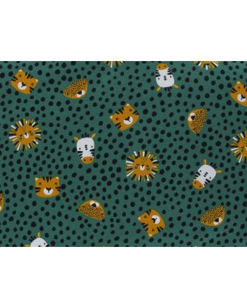 Safari Spots Cotton Jersey, Teal