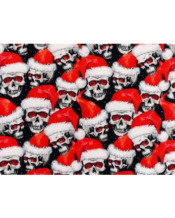 Santa Hat Skulls Cotton Print