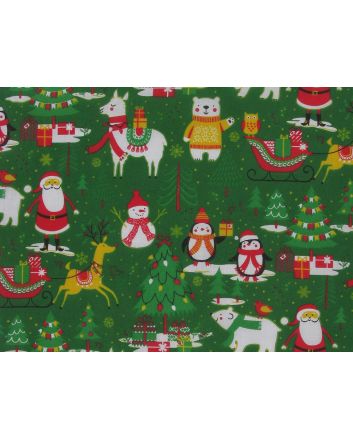 Santa Home Polycotton Print, Green