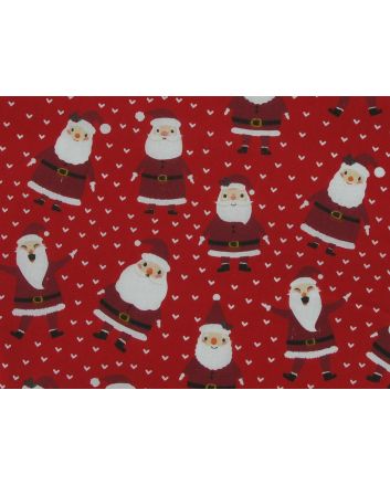Santa Smiles Christmas Polycotton, Red