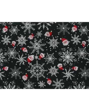 Santa Snowflake Polycotton Print, Bottle