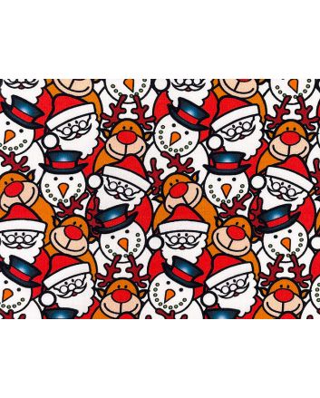 Santas Little Helpers Cotton Print