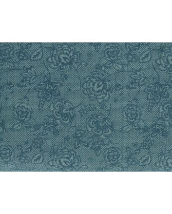 Scales Rose Cotton Print, Teal