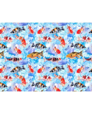 Sealife Cotton Print, Koi Carp