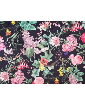 Shangri La Printed Velvet, Black