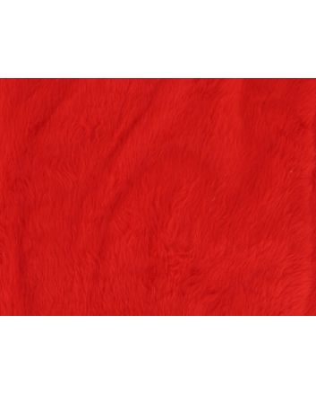 Short Pile Fur Fabric - Red
