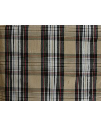Silk Dupion Plaids Tartan, Beige