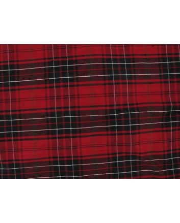 Silk Dupion Plaids Tartan - Red and Black