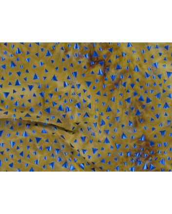 Single Span Water Print with Foil - Blue and Gold