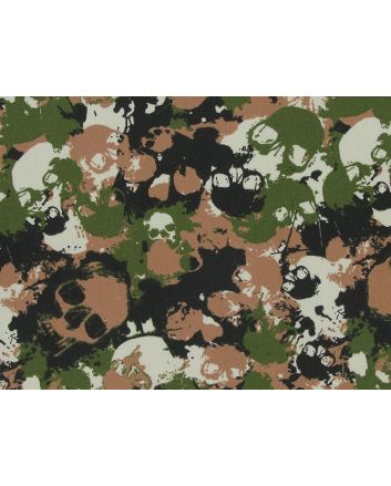 Skull Camoflauge Cotton Poplin Print, Jungle