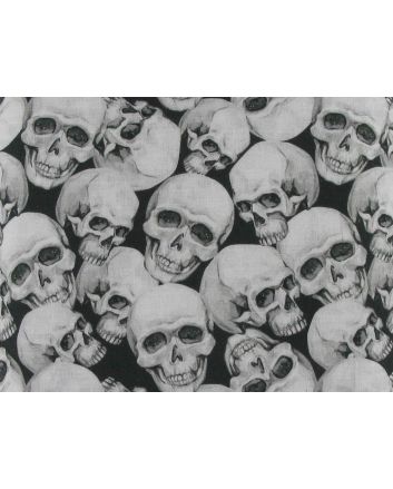 Skull Collage Cotton Poplin Print