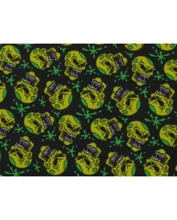 Skull Splat Polycotton Print, Yellow