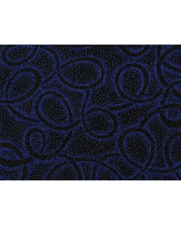 Slinky Stretch Dobby Swirl, Blue and Silver