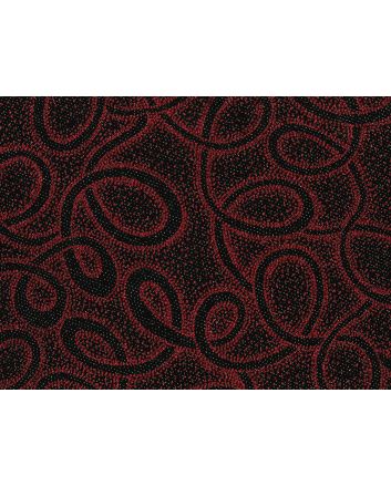 Slinky Stretch Dobby Swirl, Red and Gold