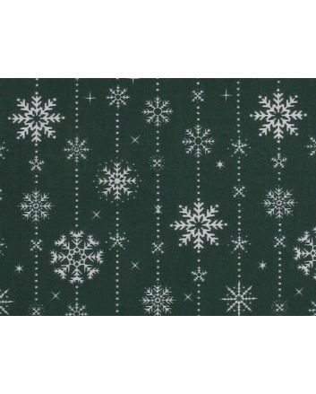 Snowflake Stripe Polycotton Print, Green
