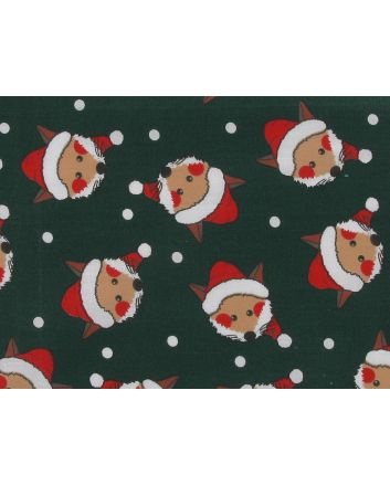 Snowy Fox Hats Polycotton Print, Green