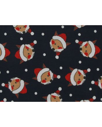 Snowy Fox Hats Polycotton Print, Navy