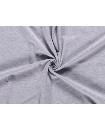 Soft Brushed Cotton French Terry, Light Grey Melange