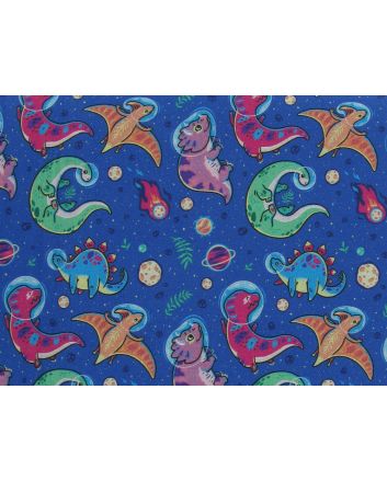 Space Dino Cotton Print
