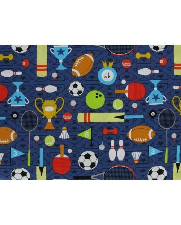 Sports Day Cotton Print, Royal