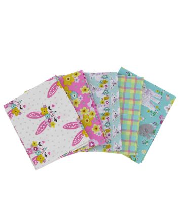 Spring Bunny Cotton Fat Quarter 5 Pack