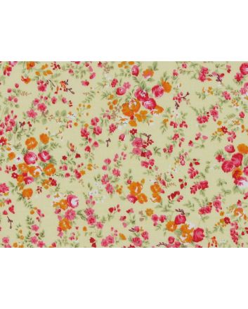 Spring Meadow Cotton Poplin Print, Yellow