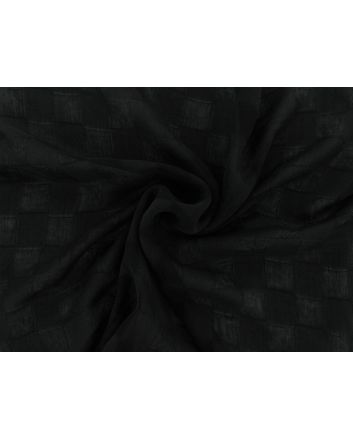 Squares Jacquard Voile, Black