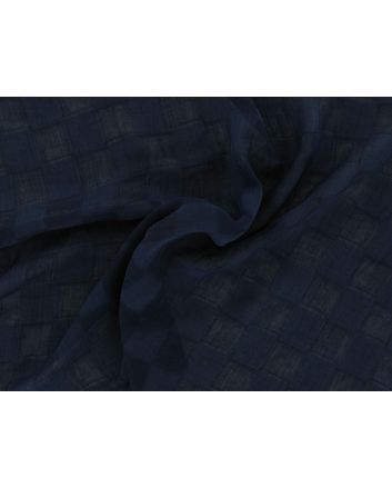 Squares Jacquard Voile, Navy