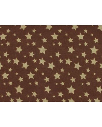 Stars Cotton Print, Brown