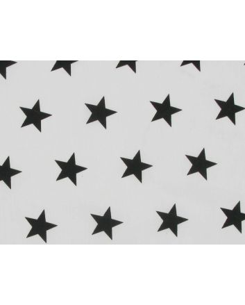 Stars Polycotton Print - Black
